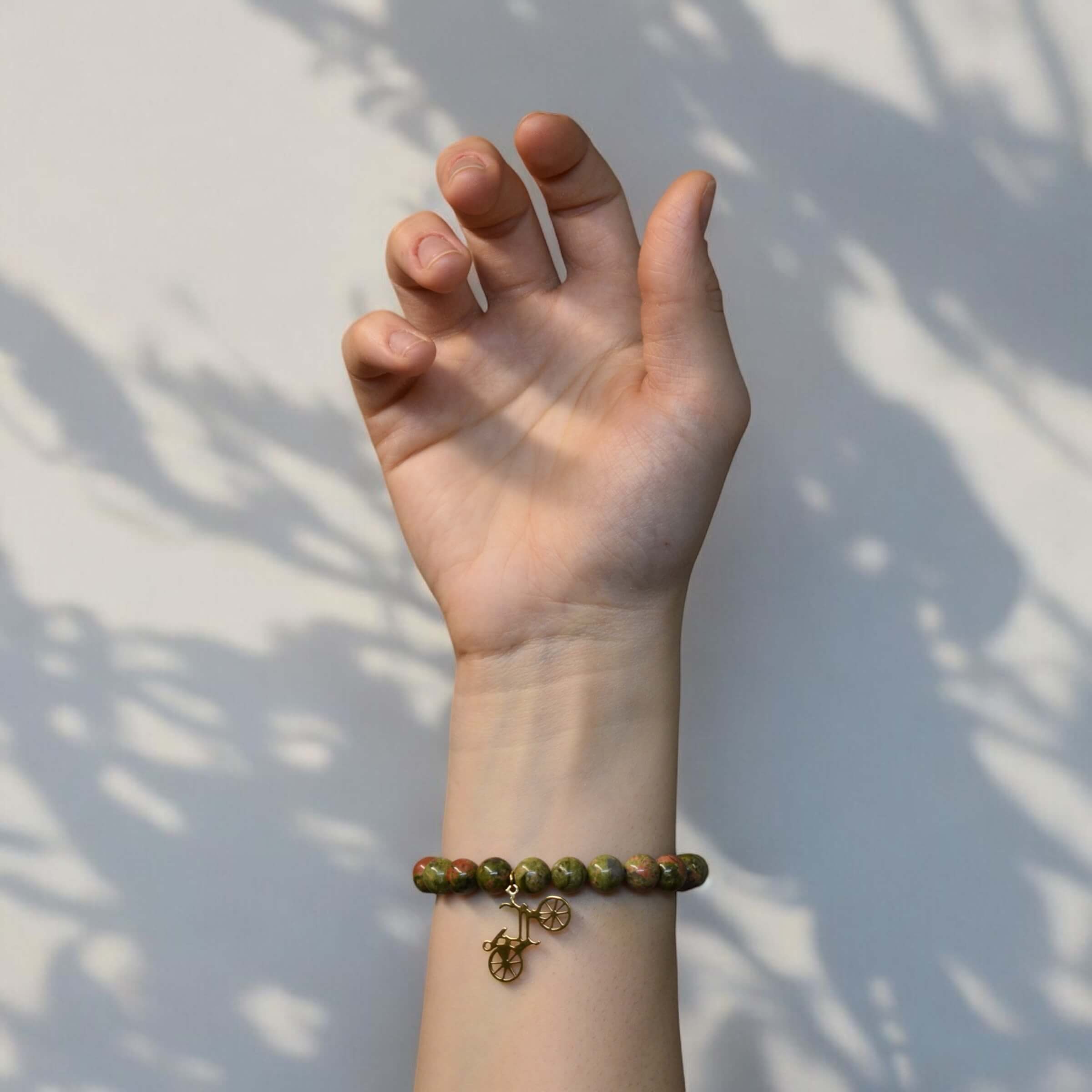 Mooie En Unieke Armband Met Een Gouden Fiets Bedel - GS Imperial®