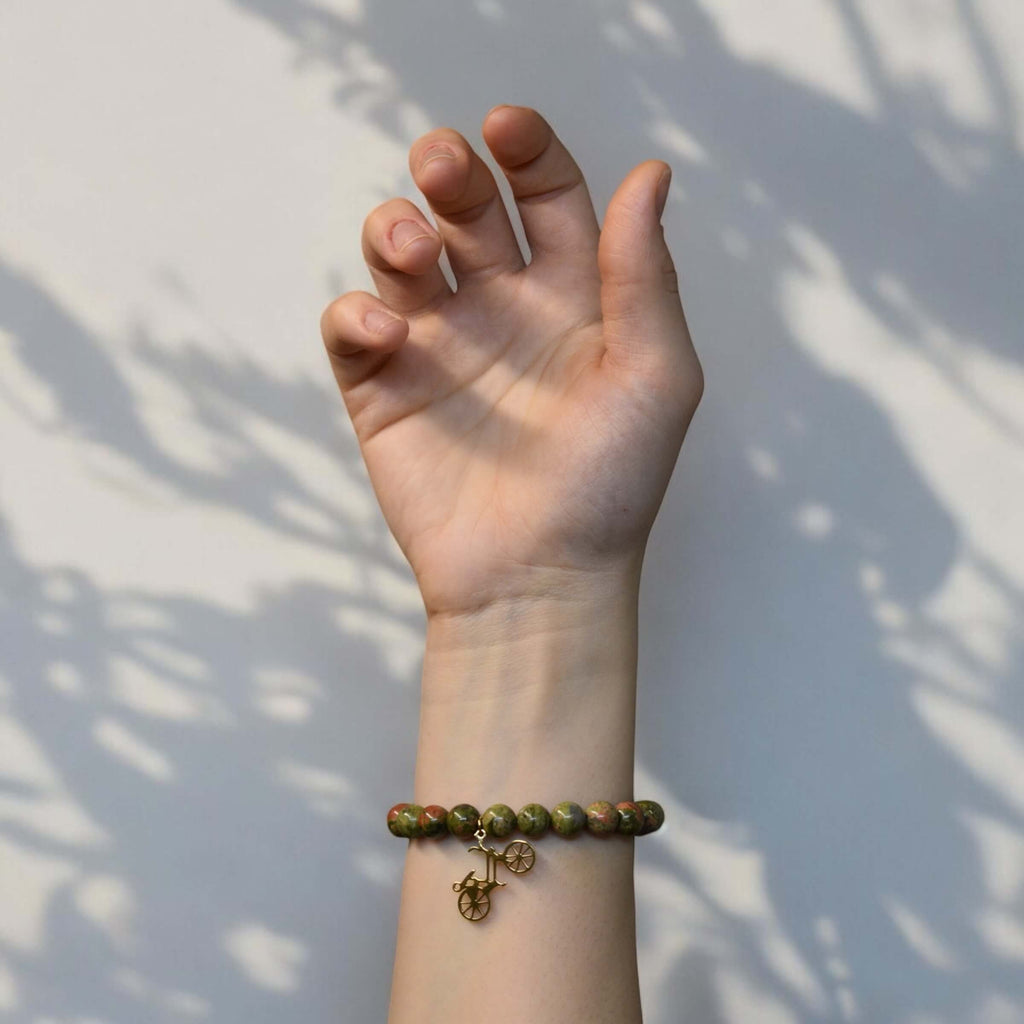 Mooie En Unieke Armband Met Een Gouden Fiets Bedel - GS Imperial®