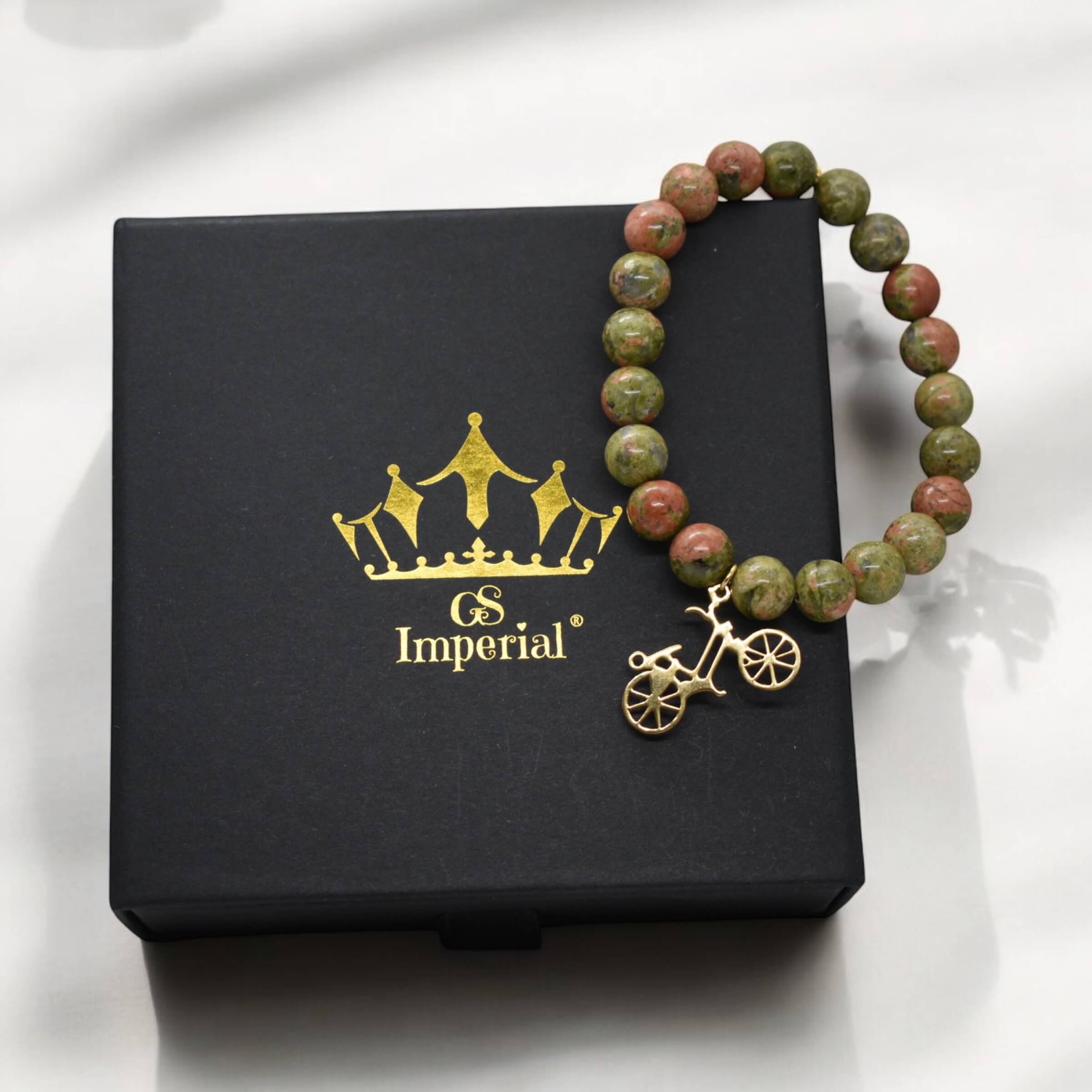 Mooie En Unieke Armband Met Een Gouden Fiets Bedel - GS Imperial®